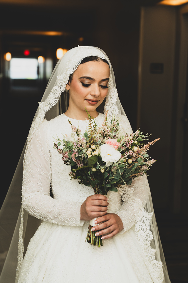 Wedding couple at sunset